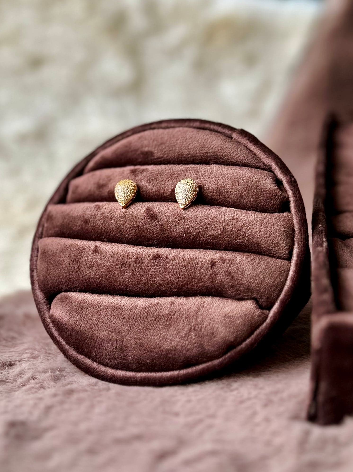 Jugnu Pavé Teardrop Studs