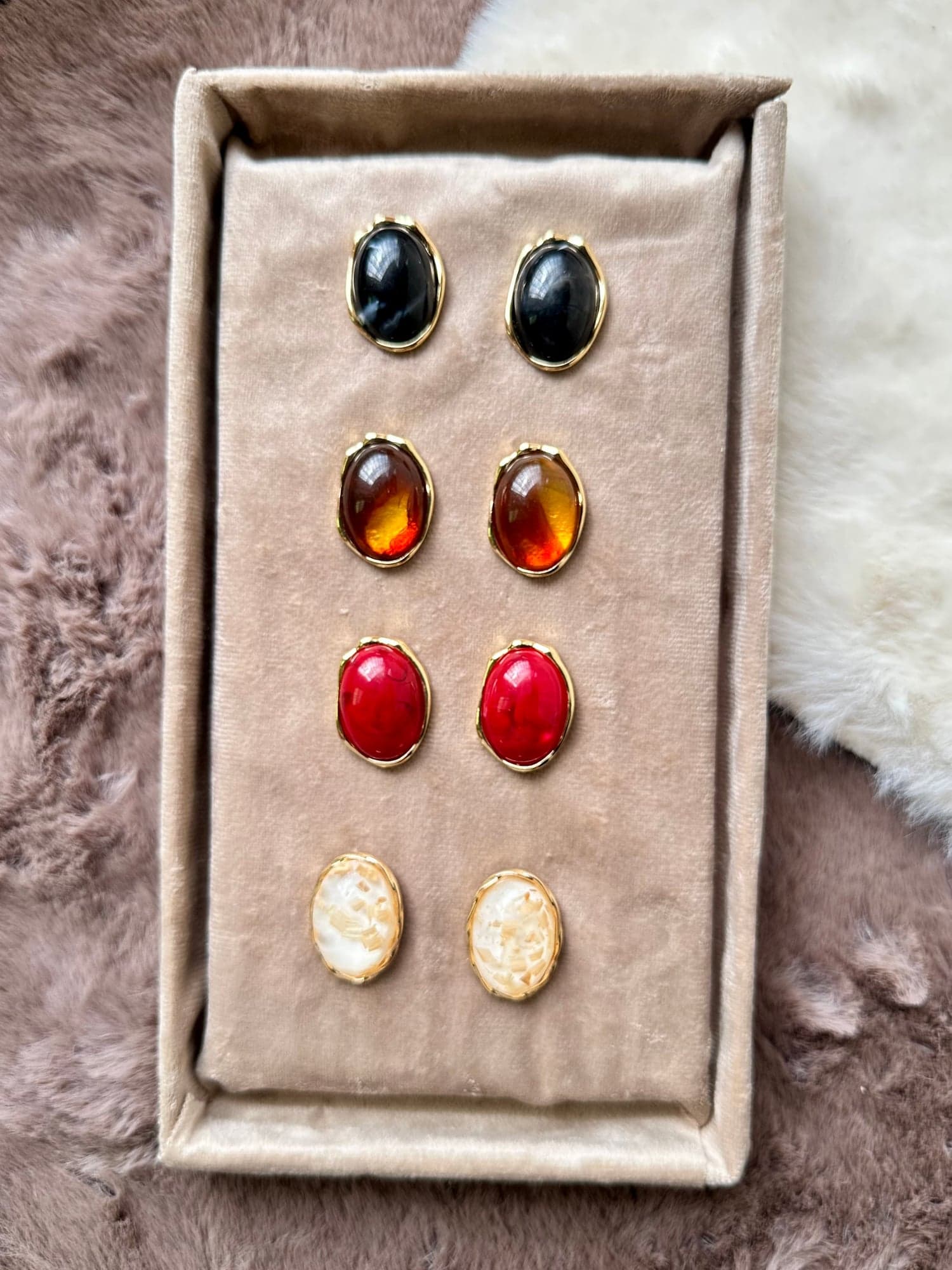 Sadaf Amber Shard Studs