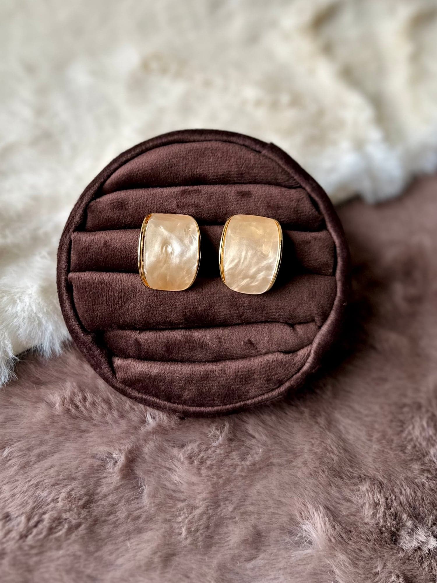 Chand Marble Hoop Earrings
