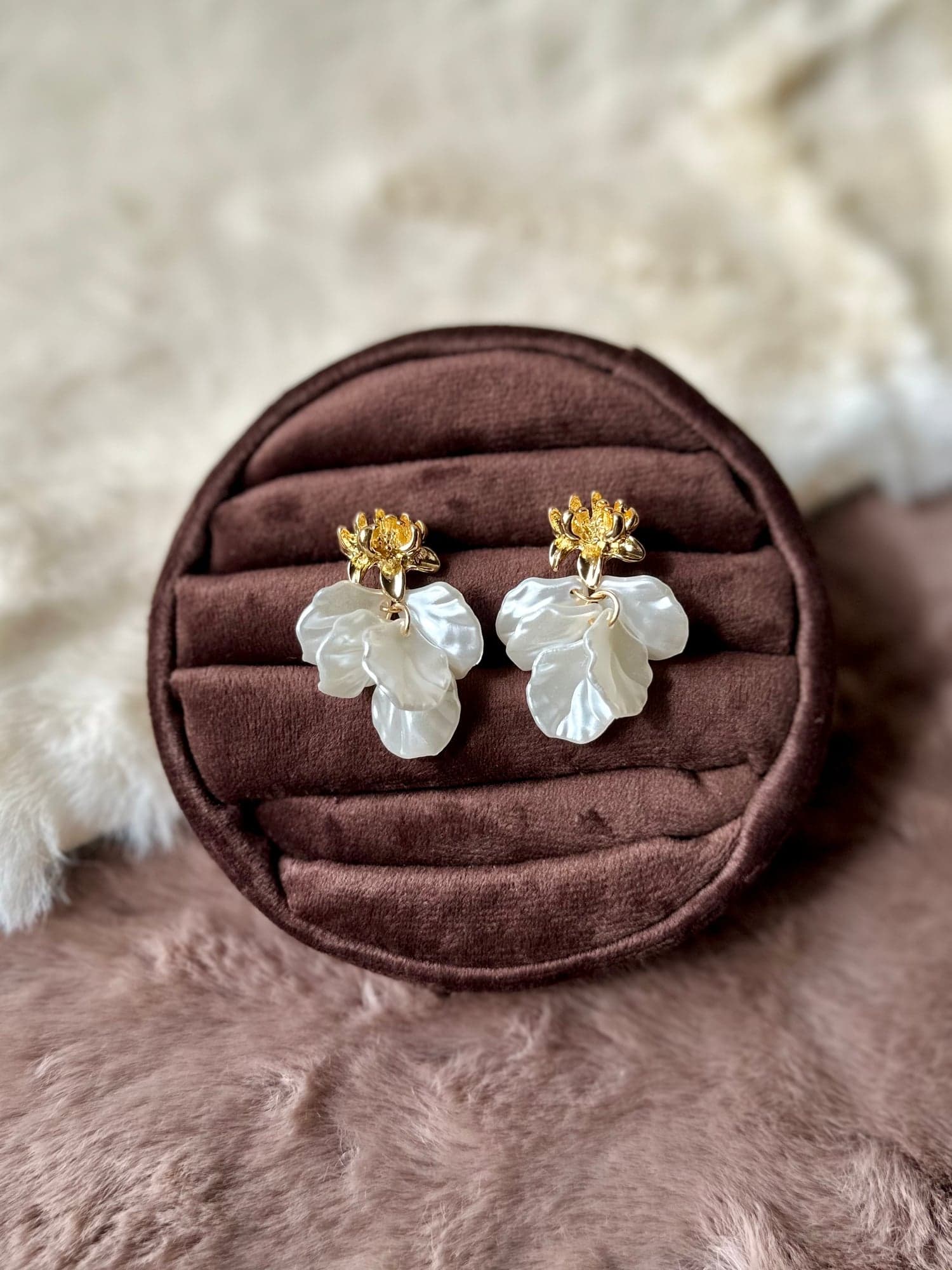 Gulnar Petal Cluster Drop Earrings